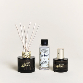 Набір Maison Berger Paris: дифузор LOLITA LEMPICKA чорний, 100 мл + Наповнювач з ароматом LOLITA LEMPICKA, 90 мл та спрей з ароматом LOLITA LEMPICKA, 50 мл