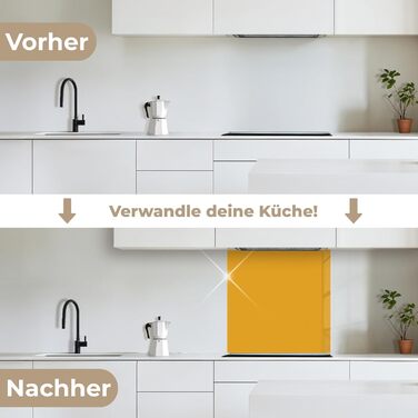 Кухонний фартух 60x250 см, самоклеючий фартух, кухонний фартух, кухонний фасад, самоклеючі кухонні фартухи - Осінь (Охристо-жовтий - Однотонний, 80 x 80 см)