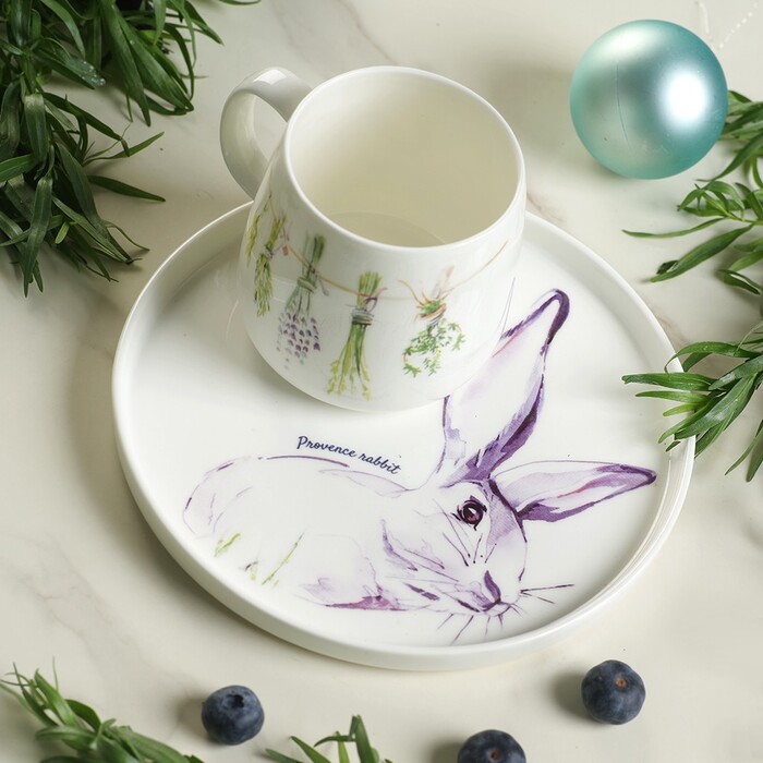 Кружка Fissman PROVENCE RABBIT 400 мл фарфора (13955)