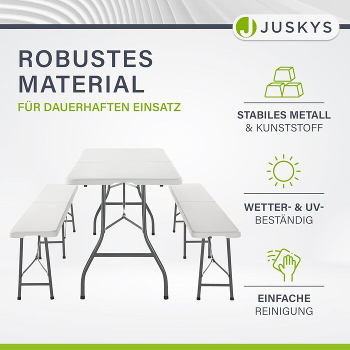 Набор со стола и 2 скамейки для отдыха Juskys