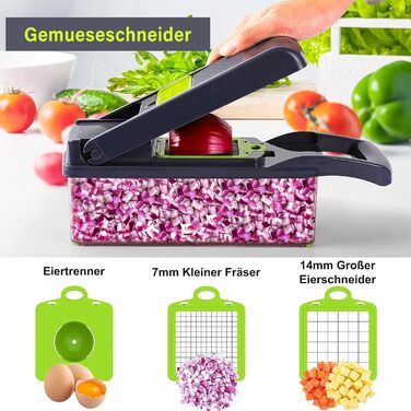 Універсальна овочерізка 16 в 1, сіро-зелений колір Etievort