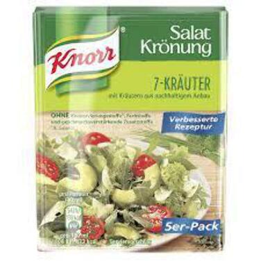 Заправка для салату Knorr з кроповими травами для смачної заправки для салату з натуральними інгредієнтами* 5 x 3 порції 15 кропових трав (натуральна, 8 г (5 шт.))