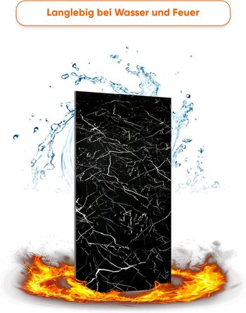 Стінові панелі IZODEKOR під мармур 60x120 см Панель для кухонного фартуха ПВХ-облицювання стін для кухні, ванної кімнати Бризкозахисний екран для кухні Водонепроникний та термостійкий ( панель, Tidal Wave)