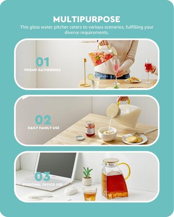 Стеклянный кувшин с крышкой 1,8 л Baffect