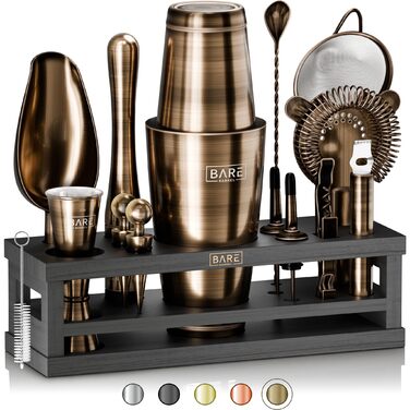 Набір для коктейлів 16 предметів латуний Bare Barrel
