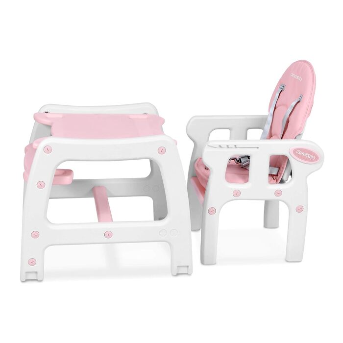 Детский стульчик для кормления 5-в-1 розовый Ricokids