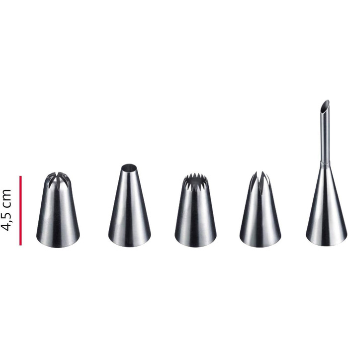 Кондитерський мішок 40 см та 5 сталевих насадок, кремово-білий Westmark