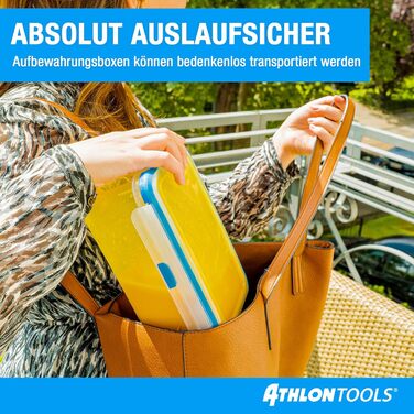 Набір з 4 контейнерів для зберігання продуктів 3 л з кришками ATHLON TOOLS