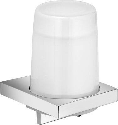 Дозатор лосьйону KEUCO металевий хромоване та кришталеве скло, багаторазовий вміст приблизно 180 мл, дозатор мила для ванної кімнати та гостьового туалету, настінне кріплення, Edition 11 хромований/матовий