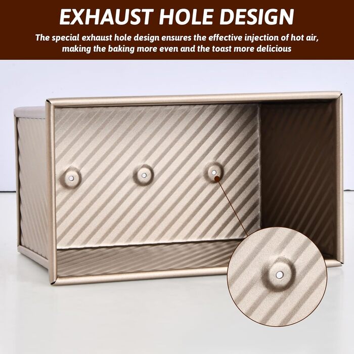 Форма для випікання тостів з кришкою 19,2x10,2x11,5 см рожеве золото PTJJXA