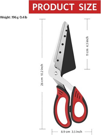Ножиці для піци 27 см, червоний/чорний Vutyvve