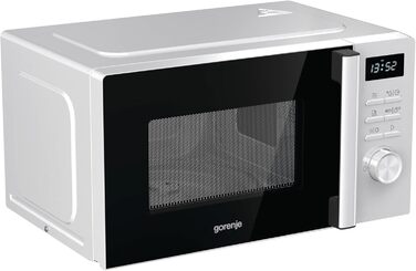 Мікрохвильова піч Gorenje MO20A3WH / 20 л / 800 Вт / AquaClean / AutoMenu / Сенсорне керування / LED дисплей / Функція розморожування / 5 рівнів потужності / Блокування від дітей / Електронна / Біла