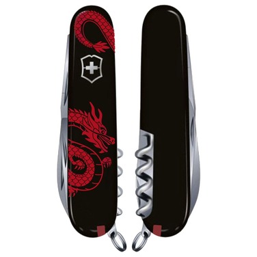 Ніж Victorinox Spartan Zodiac 91мм/12функ/чорн /Червоний дракон