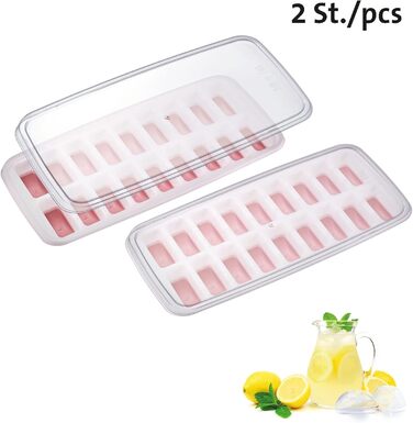 Льодогенератор Westmark Ice Cube Maker Cube форма для льоду з кришкою, для приготування 6 великих кубиків льоду, прозорий/червоний/білий пластик, без BPA, великий (напівкруглий, маленький)