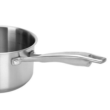 Ковш Fissman PREMIUM ONE 16x9 см/1,6 л со стеклянной крышкой нержавеющая сталь (15090)