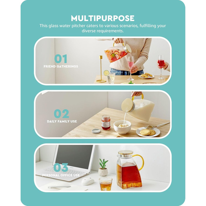 Стеклянный кувшин с крышкой 1,8 л Baffect