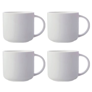 Набор из 4 кружек 0,45 л, белые WHITE BASICS Maxwell & Williams