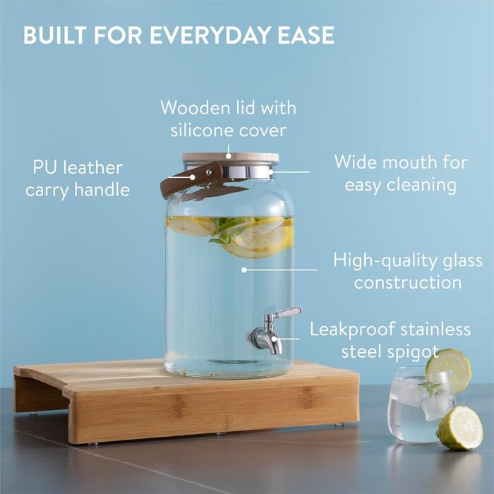 Диспенсер для напоїв скляний 5,6 л Navaris