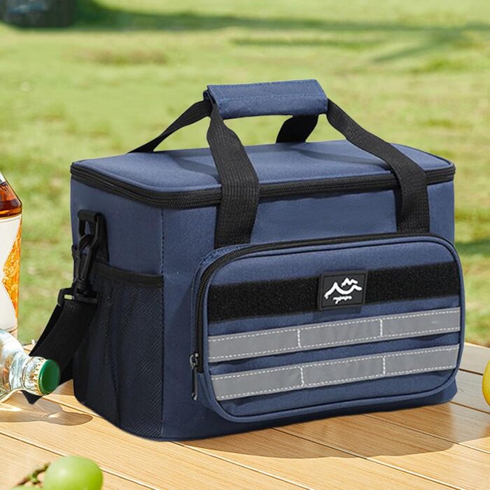 Універсальна термосумка для їжі, термобокс для ланч-боксу для дорослих - водонепроникне зберігання напоїв, грудного молока, для використання в дорозі, на риболовлі, пікніках, у походах, на барбекю, у школі, на роботі, темно-синій