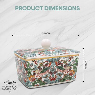 Маслянка з кришкою, китайська кераміка, з гарними акварельними мотивами, дизайн якої розроблено галереєю Дженніфер Роуз для Busy Bee (зелена)