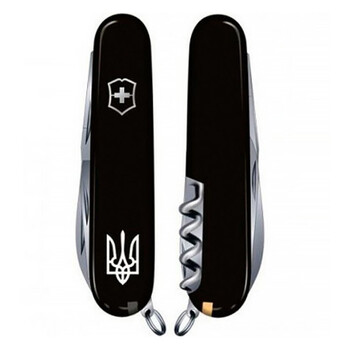 Нож Victorinox Waiter Ukraine 84мм/9funk/черный/трезубец