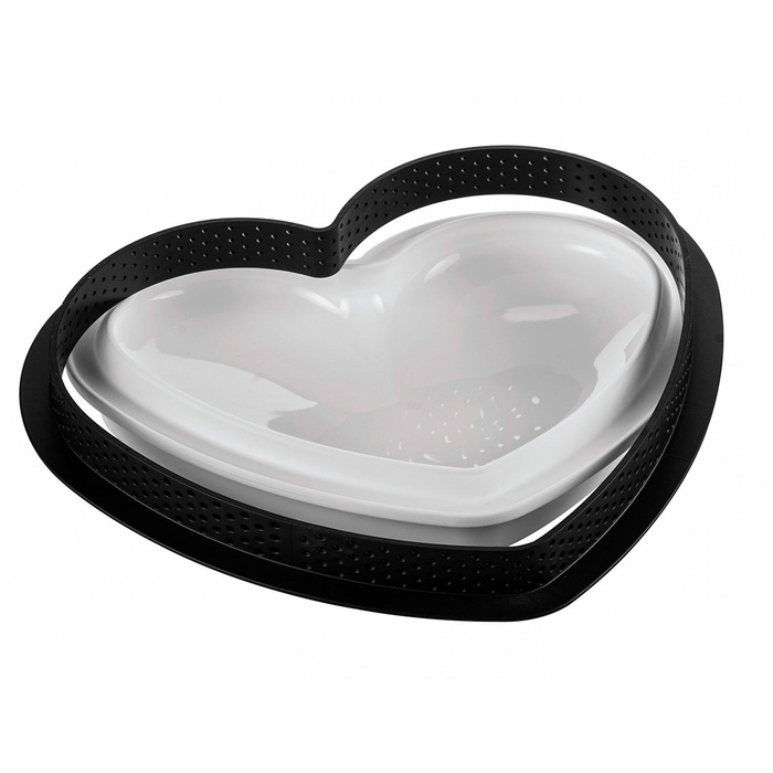 KIT TARTE RING AMORE 205x190 MM Форма силіконова 190x160х25 мм+1 кільце у формі серця (205x190х20 мм