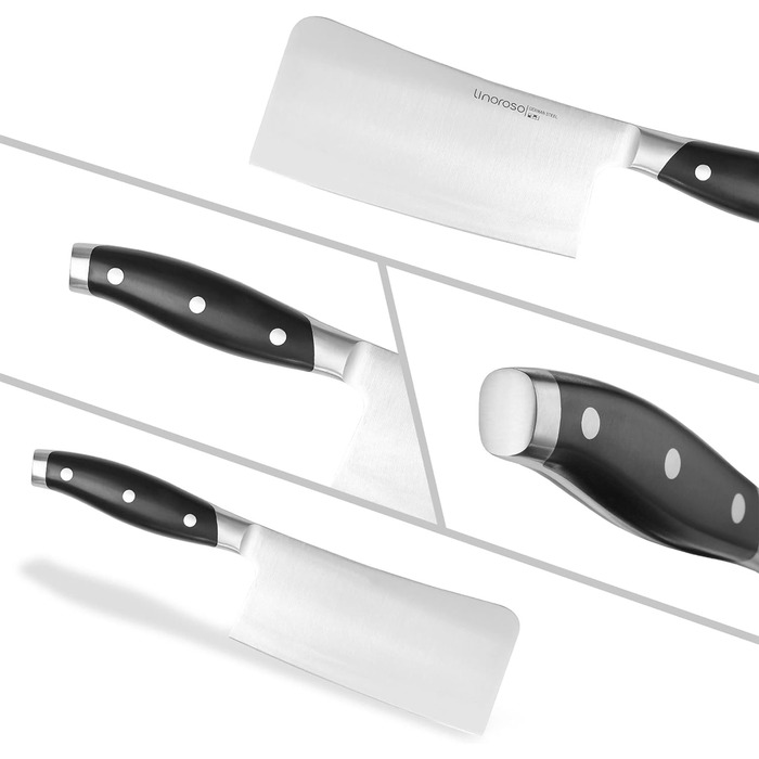 Ніж для чищення овочів linoroso 9 см Ніж для чищення овочів Гострі ножі для фруктів Кухонні ножі Маленькі кухонні ножі Поковки з німецької вуглецевої сталі Ергономічна ручка з елегантною подарунковою коробкою - Classic Series (6,3-дюймовий тесак)