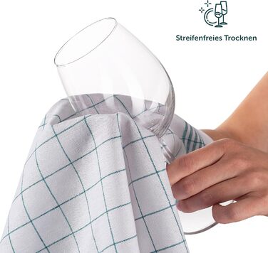 Набір із 10 кухонних рушників преміум-класу Blumtal - Високоякісні кухонні рушники, 100 бавовна, картаті, 50x70 см, 10 предметів (10 предметів, зелені)