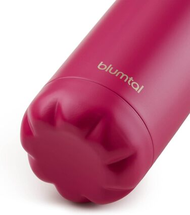 Пляшка для води Blumtal з нержавіючої сталі - Герметична ізольована пляшка - Пляшка для води без бісфенолу А для гарячих та холодних напоїв - Двостінна ізольована пляшка - Ізоляційна пляшка, стійка до іржі, дерево/срібло (15 - Ягідний - Рожевий, 350 мл)