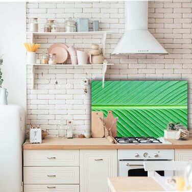 Дизайнерський кухонний бризкозахисний екран з алюмінієвого композиту, кухонний фартух, товщина 3 мм, 60x100 см, (колір пальмового листя)