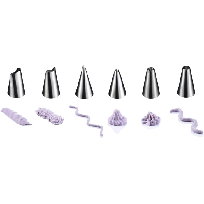 Кондитерський мішок 30 см та 6 сталевих насадок, кремово-білий Westmark