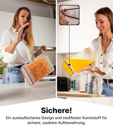 Набор из 16 контейнеров для хранения, прозрачный/черный Deco haus