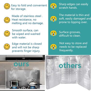 Двосторонній захист від бризок для кухонної плити 2 шт dttbgg