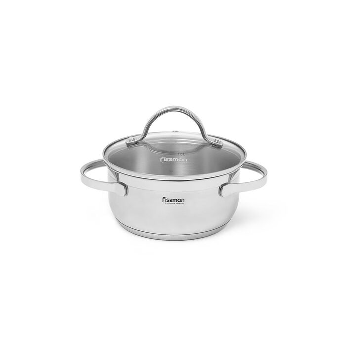 Каструля зі скляною кришкою Fissman LUMINOSA 16x7,5 см на 1,5 л (5331)
