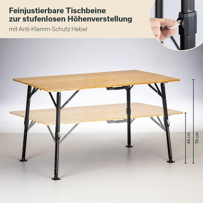 Складний стіл для кемпінгу 120 x 70 x 70 см Skandika