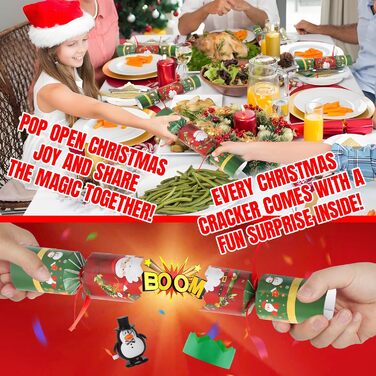 Набір з 6 різдвяних хлопавок із заводними іграшками Zhwidnerso