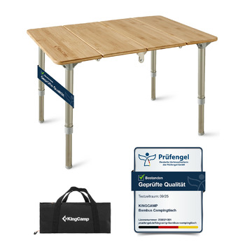 Складний бамбуковий стіл для кемпінгу 60 х 40 см KingCamp