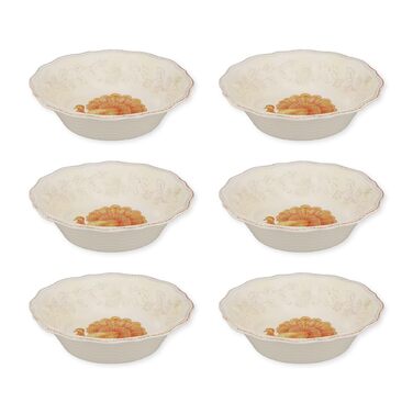 Набір меламінових мисок UP ware, миски у формі квітки для пасти, рису, супу та салату, без BPA, придатні для миття в посудомийній машині, ударостійкі, сині, 17,8 см, 6 предметів (блискуча індичка)