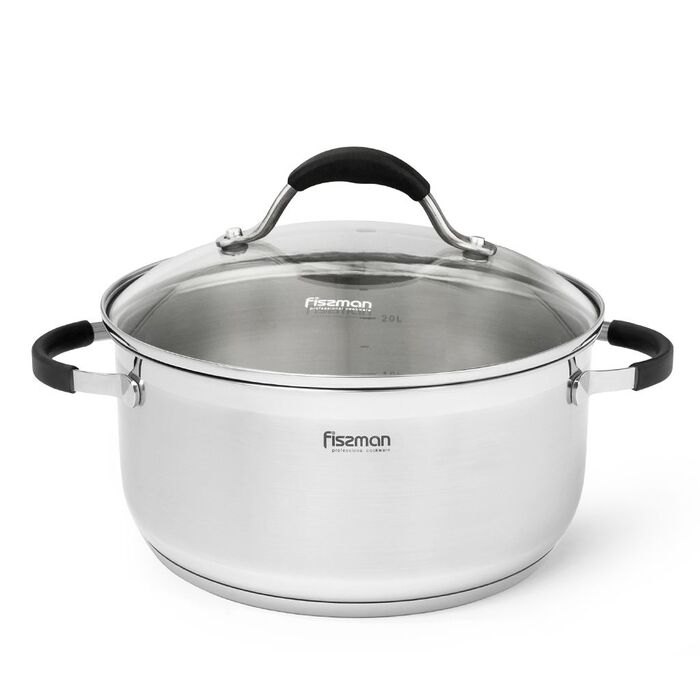 Каструля Fissman MAGNIFICA 24x11,5 см /5,1 л із скляною кришкою (15354)