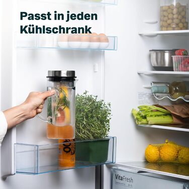 Набір із 2 скляних графинів 1 л з вставкою для фруктів Silberthal