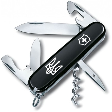 Ніж Victorinox Spartan Ukraine 91мм/12функ/чорн /Тризуб.біл.