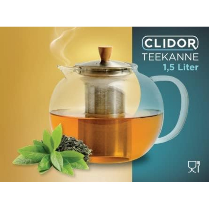 Заварювальний чайник із вставкою сітчастого фільтра – 1,5 літра, CLIDOR