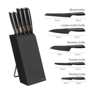 Набір ножів Fiskars Edge з підставкою, 5 шт (1003099)