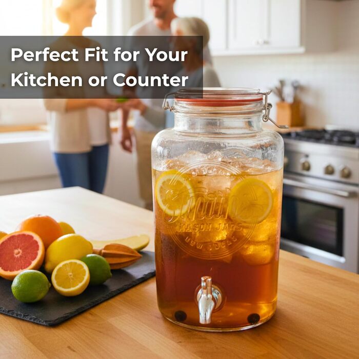 Скляний диспенсер для напоїв з краном 5 л Smiths Mason Jars