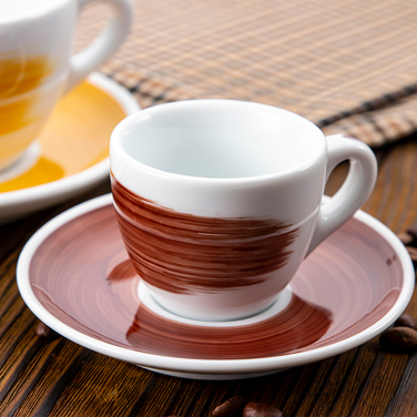 35116 Чашка espresso 75 мл Brown stroke B 'Verona Millecolori Hand Painted Brush stroke B Brown with