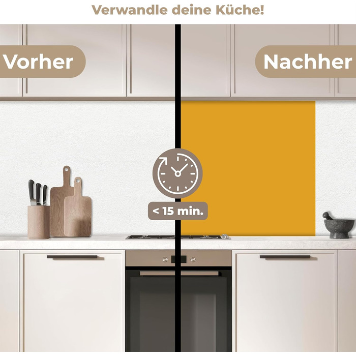 Кухонний фартух 60x250 см, самоклеючий фартух, кухонний фартух, кухонний фасад, самоклеючі кухонні фартухи - Осінь (Охристо-жовтий - Однотонний, 80 x 80 см)