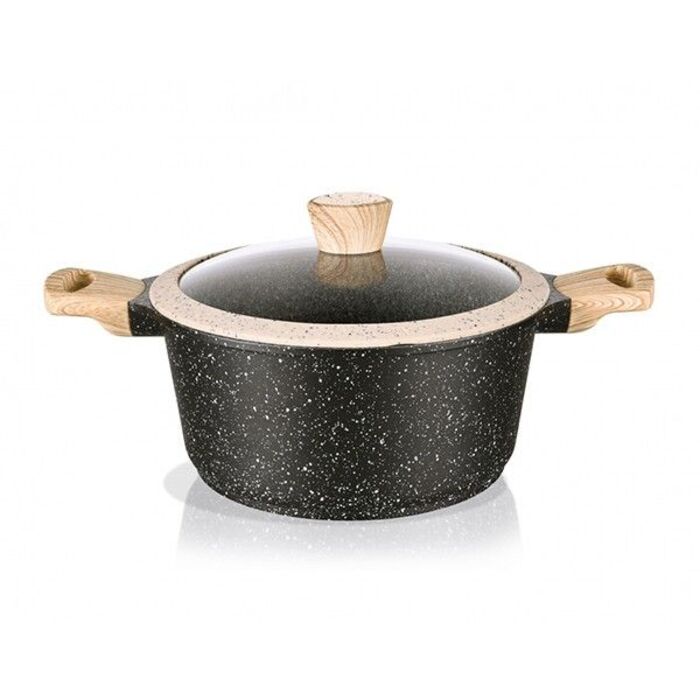 Кастрюля с крышкой Fissman SPOTTY STONE 28x12,5 см на 6,4 л (4426)