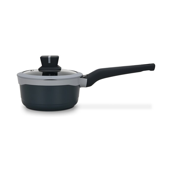 Ковш Fissman со стеклянной крышкой LUXURIA 16x8см/1,3л алюминий с антипригарным покрытием (14549)