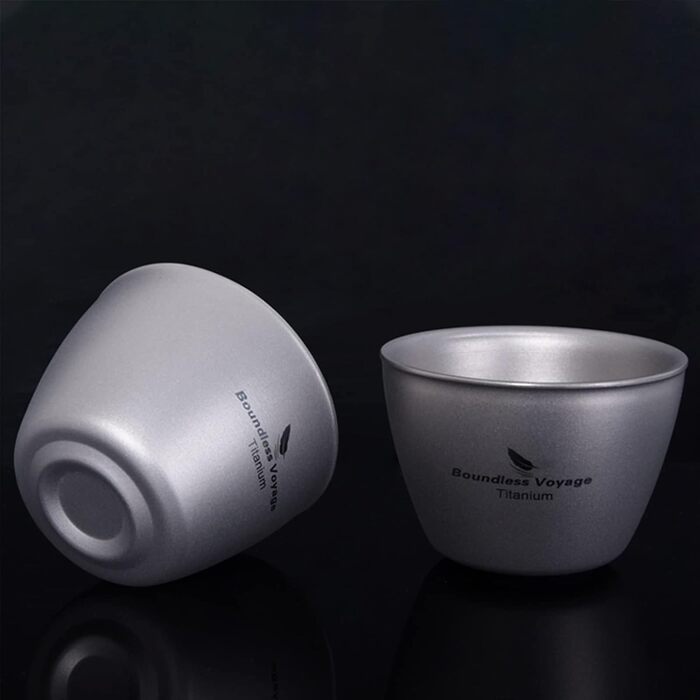 Маленька титанова чашка з подвійними стінками Легка чашка для еспресо Міні-чашка для вина Sake Багаторазовий кемпінг на відкритому повітрі Міцний посуд для напоїв Портативний посуд 2 шт. /комплект Ti3089D (3 шт. /комплект Ti3089d)