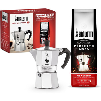Кофеварка гейзерная 270 мл на 6 чашек с 250 г кофе Moka Express Bialetti